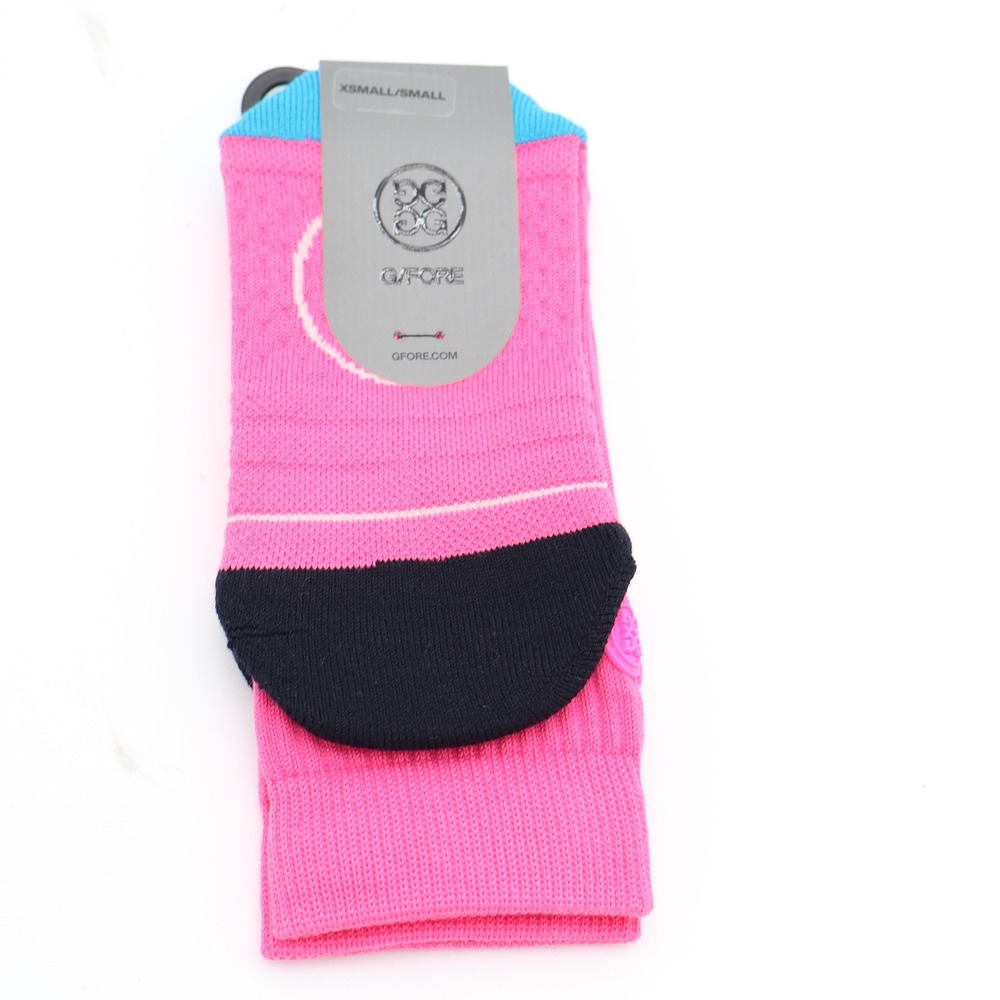 G/FORE Ladies Pray For Birdies Crew Golf Socks Knockout Pink XS/S